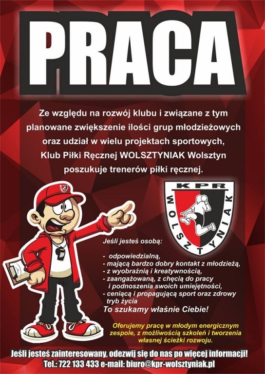 Klub piki rcznej poszukuje trenerw